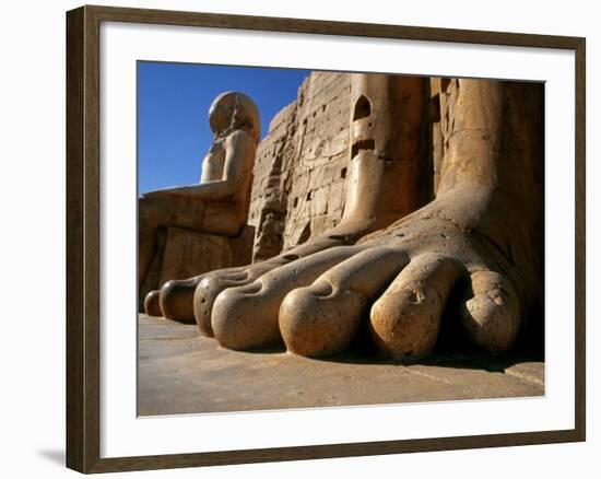 Luxor, Massive Feet on a Statue in the Temple of Karnak, Egypt-Mark Hannaford-Framed Photographic Print