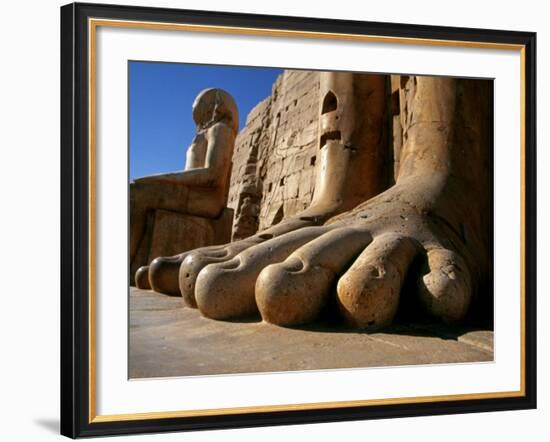 Luxor, Massive Feet on a Statue in the Temple of Karnak, Egypt-Mark Hannaford-Framed Photographic Print