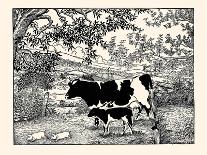 When They Went Scampering By, the Cow Just Stared at Them-Luxor Price-Art Print