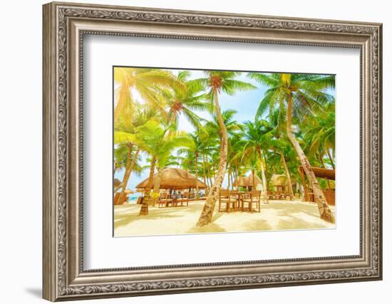 Luxury Beach Resort on Playa Del Carmen, Romantic Honeymoon, Beautiful Bungalow on Seaboard, Fresh-Anna Omelchenko-Framed Photographic Print