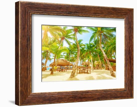 Luxury Beach Resort on Playa Del Carmen, Romantic Honeymoon, Beautiful Bungalow on Seaboard, Fresh-Anna Omelchenko-Framed Photographic Print