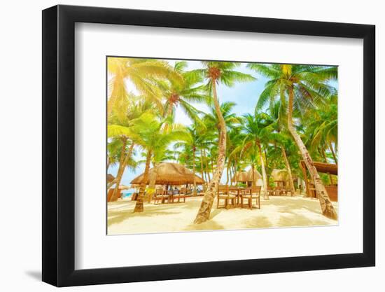 Luxury Beach Resort on Playa Del Carmen, Romantic Honeymoon, Beautiful Bungalow on Seaboard, Fresh-Anna Omelchenko-Framed Photographic Print