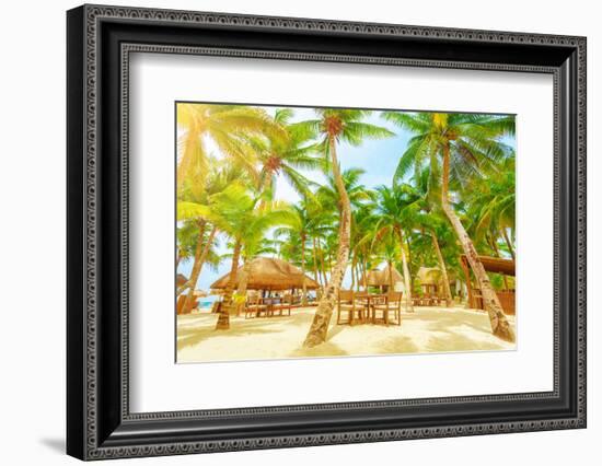 Luxury Beach Resort on Playa Del Carmen, Romantic Honeymoon, Beautiful Bungalow on Seaboard, Fresh-Anna Omelchenko-Framed Photographic Print