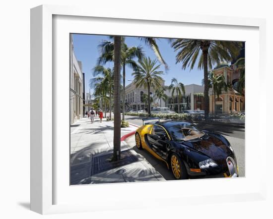 Luxury Car Parked on Rodeo Drive, Beverly Hills, Los Angeles, California, United States of America,-Gavin Hellier-Framed Photographic Print