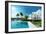 Luxury Modern White House with Angular Walls and Large Windows Overlooking a Tropical Landscaped Ga-PlusONE-Framed Photographic Print