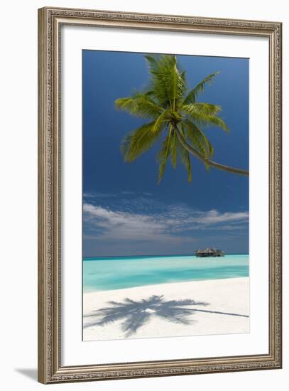 Luxury Over-Water Bungalow at Gili Lankanfushi Resort Maldives and Beach with Palm Trees-Sakis Papadopoulos-Framed Photographic Print