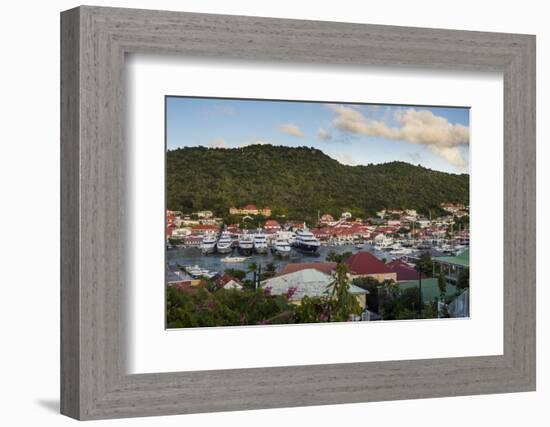 Luxury yachts, in the harbour of Gustavia, St. Barth (Saint Barthelemy), Lesser Antilles, West Indi-Michael Runkel-Framed Photographic Print