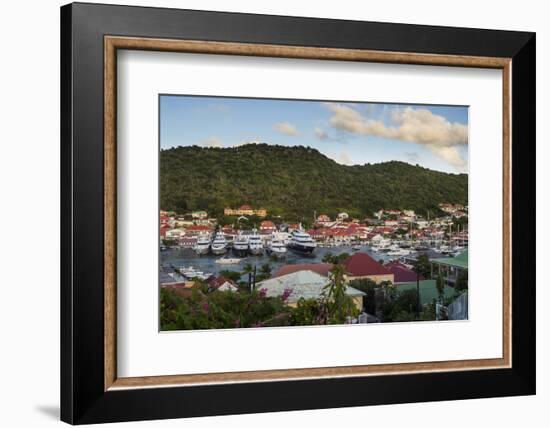 Luxury yachts, in the harbour of Gustavia, St. Barth (Saint Barthelemy), Lesser Antilles, West Indi-Michael Runkel-Framed Photographic Print