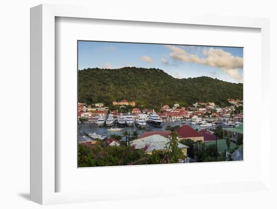 Luxury yachts, in the harbour of Gustavia, St. Barth (Saint Barthelemy), Lesser Antilles, West Indi-Michael Runkel-Framed Photographic Print