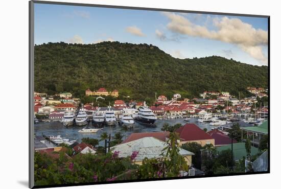 Luxury yachts, in the harbour of Gustavia, St. Barth (Saint Barthelemy), Lesser Antilles, West Indi-Michael Runkel-Mounted Photographic Print