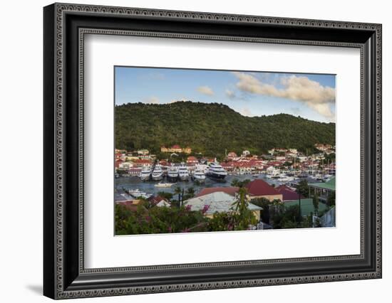 Luxury yachts, in the harbour of Gustavia, St. Barth (Saint Barthelemy), Lesser Antilles, West Indi-Michael Runkel-Framed Photographic Print