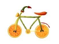 Vegetables and Fruit Forming the Shape of a Bicycle-Luzia Ellert-Framed Photographic Print