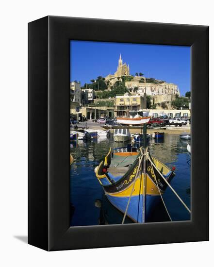 Luzzu Fishing Boat, Mgarr Harbour, Gozo, Malta, Mediterranean, Europe-Stuart Black-Framed Premier Image Canvas
