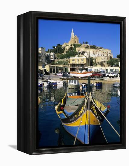 Luzzu Fishing Boat, Mgarr Harbour, Gozo, Malta, Mediterranean, Europe-Stuart Black-Framed Premier Image Canvas