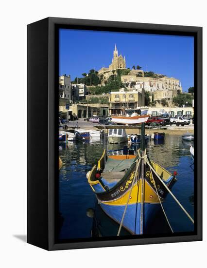 Luzzu Fishing Boat, Mgarr Harbour, Gozo, Malta, Mediterranean, Europe-Stuart Black-Framed Premier Image Canvas