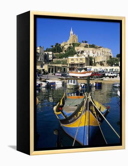 Luzzu Fishing Boat, Mgarr Harbour, Gozo, Malta, Mediterranean, Europe-Stuart Black-Framed Premier Image Canvas