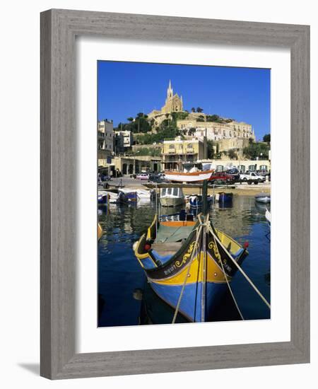 Luzzu Fishing Boat, Mgarr Harbour, Gozo, Malta, Mediterranean, Europe-Stuart Black-Framed Photographic Print