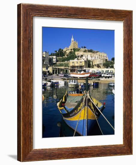 Luzzu Fishing Boat, Mgarr Harbour, Gozo, Malta, Mediterranean, Europe-Stuart Black-Framed Photographic Print