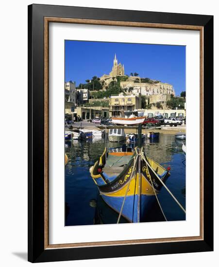 Luzzu Fishing Boat, Mgarr Harbour, Gozo, Malta, Mediterranean, Europe-Stuart Black-Framed Photographic Print