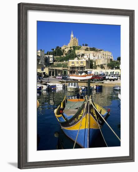 Luzzu Fishing Boat, Mgarr Harbour, Gozo, Malta, Mediterranean, Europe-Stuart Black-Framed Photographic Print