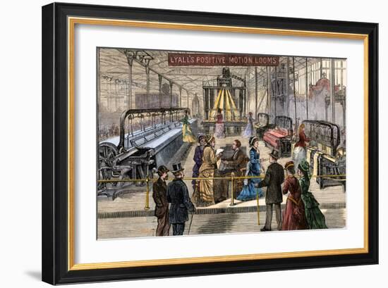 Lyall's Positive Motion Looms in Machinery Hall, Centennial Exposition Philadelphia, 1876-null-Framed Giclee Print