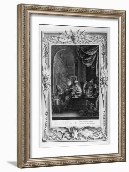 Lycaon Metamorphosed into a Wolf, 1733-Bernard Picart-Framed Giclee Print