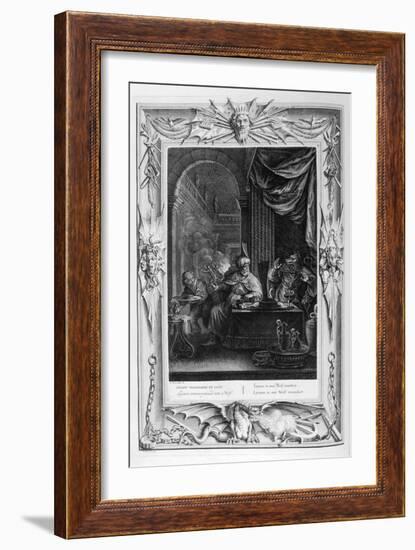 Lycaon Metamorphosed into a Wolf, 1733-Bernard Picart-Framed Giclee Print