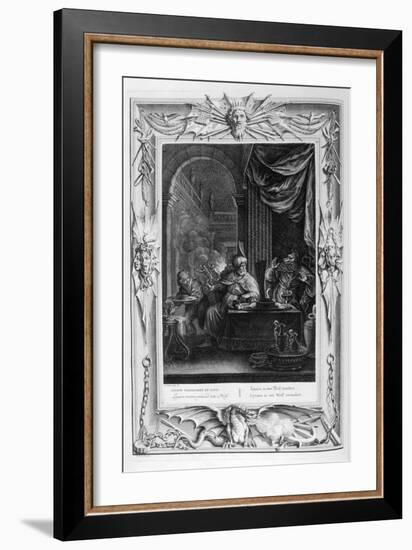 Lycaon Metamorphosed into a Wolf, 1733-Bernard Picart-Framed Giclee Print