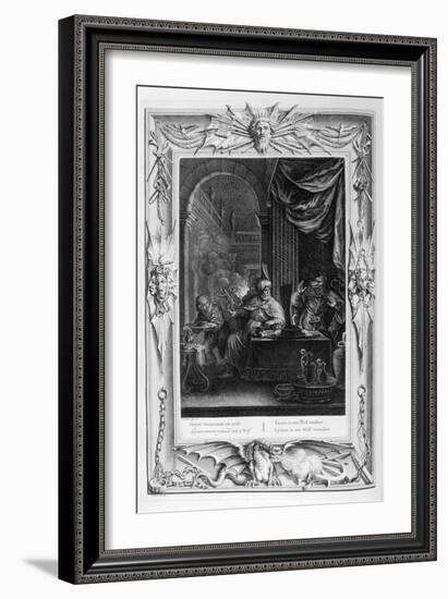 Lycaon Metamorphosed into a Wolf, 1733-Bernard Picart-Framed Giclee Print