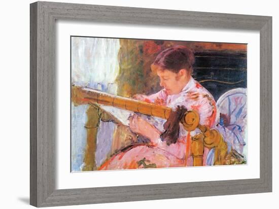 Lydia at the Cord Framework-Mary Cassatt-Framed Art Print