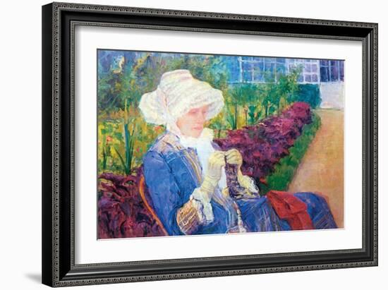 Lydia in the Garden of Marly-Mary Cassatt-Framed Art Print