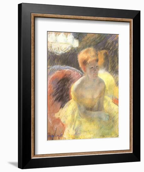 Lydia Leaning on Her Arms, Seated in a Loge, 1879-Mary Cassatt-Framed Giclee Print