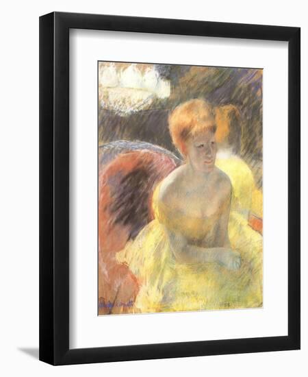 Lydia Leaning on Her Arms, Seated in a Loge, 1879-Mary Cassatt-Framed Giclee Print
