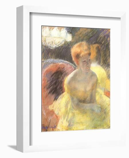 Lydia Leaning on Her Arms, Seated in a Loge, 1879-Mary Cassatt-Framed Giclee Print