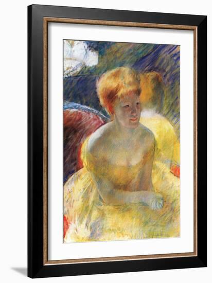 Lydia, the Arms Rested, in the Theater Loge-Mary Cassatt-Framed Art Print