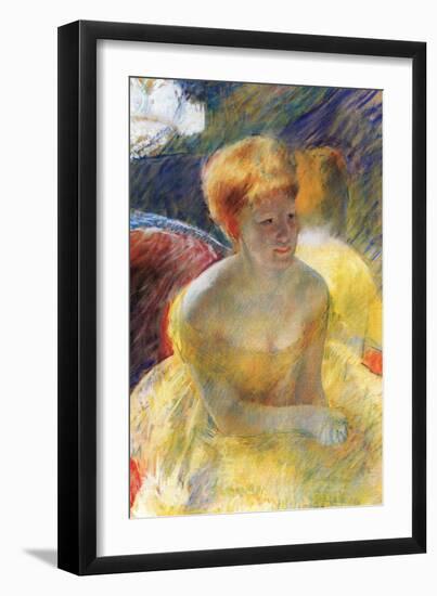 Lydia, the Arms Rested, in the Theater Loge-Mary Cassatt-Framed Art Print