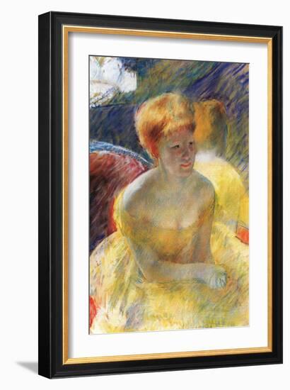 Lydia, the Arms Rested, in the Theater Loge-Mary Cassatt-Framed Art Print