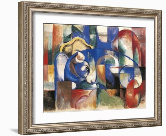 Lying Bulls, 1923-Franz Marc-Framed Giclee Print