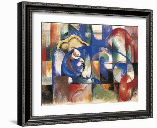 Lying Bulls, 1923-Franz Marc-Framed Giclee Print