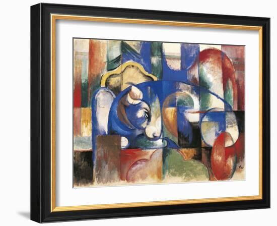 Lying Bulls, 1923-Franz Marc-Framed Giclee Print