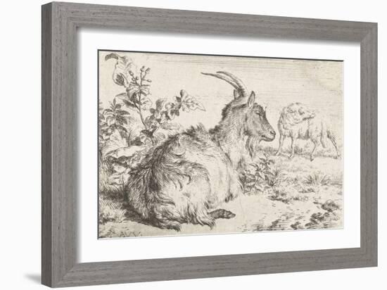 Lying goat, 1670-Adriaen van de Velde-Framed Giclee Print