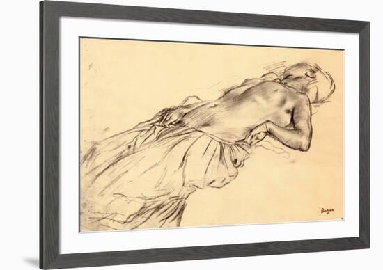 Lying Nude-Edgar Degas-Framed Art Print