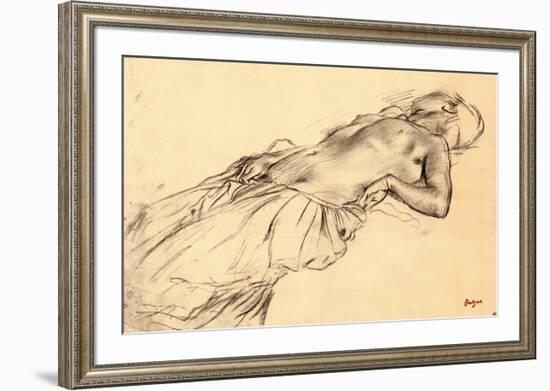 Lying Nude-Edgar Degas-Framed Art Print