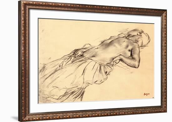 Lying Nude-Edgar Degas-Framed Art Print