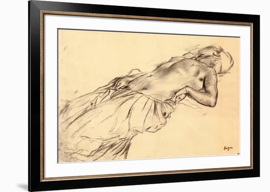 Lying Nude-Edgar Degas-Framed Art Print