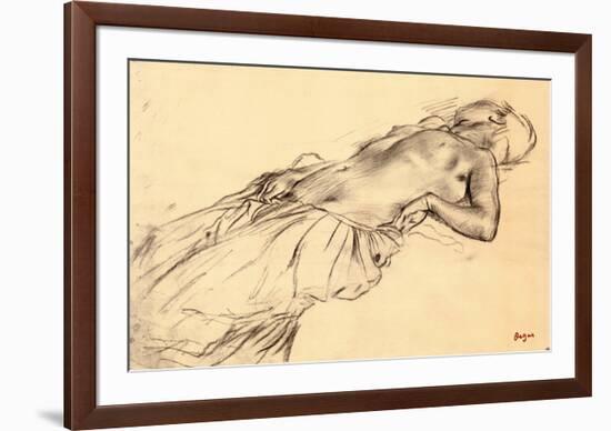 Lying Nude-Edgar Degas-Framed Art Print