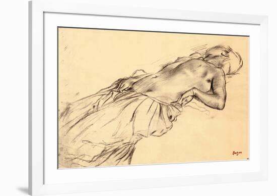 Lying Nude-Edgar Degas-Framed Art Print