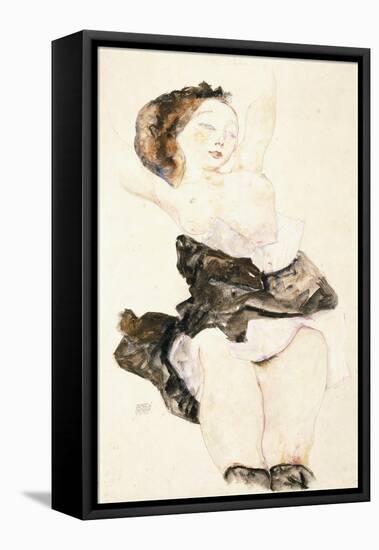 Lying Young Female, Half Nude, 1912-Egon Schiele-Framed Premier Image Canvas