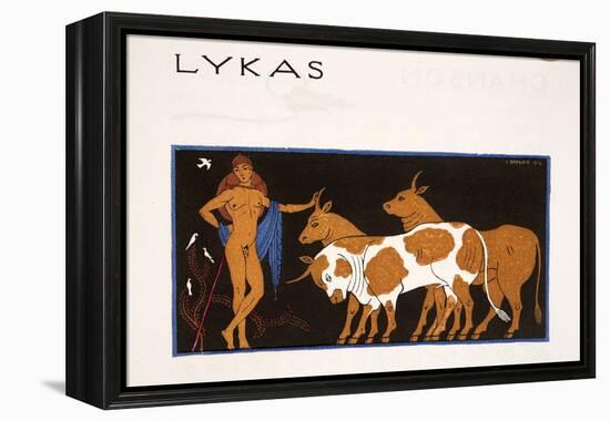 Lykas, Illustration from Les Chansons De Bilitis, by Pierre Louys, Pub. 1922 (Pochoir Print)-Georges Barbier-Framed Premier Image Canvas