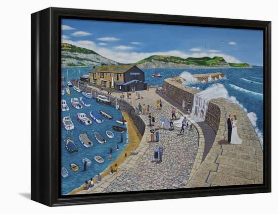 Lyme Regis, 2015-Liz Wright-Framed Premier Image Canvas
